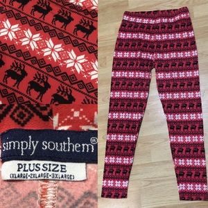 Women Simply Southern Christmas Reindeer Leggings